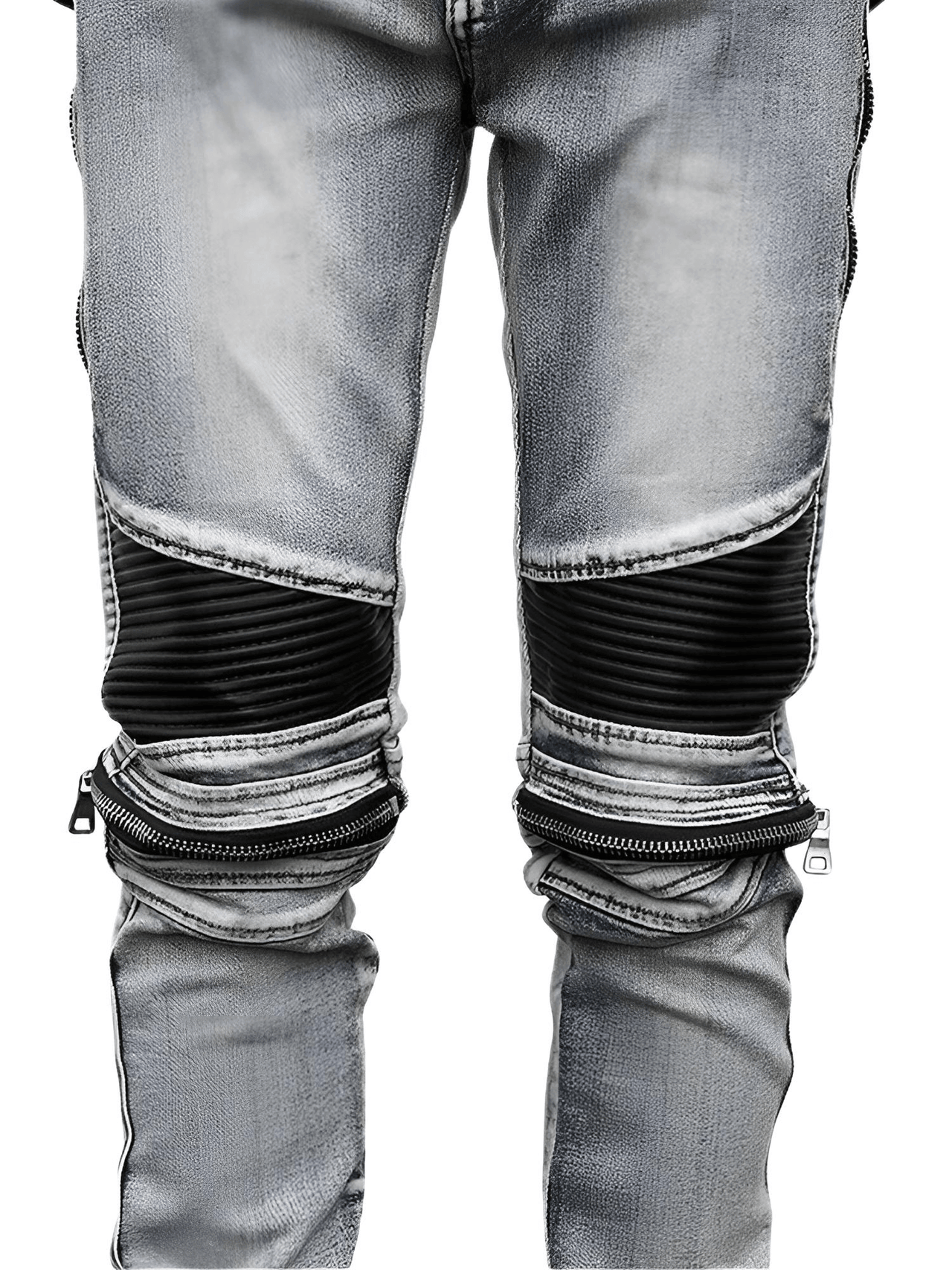 High Street PU Leather Zipper Patchwork Biker Jeans For Men -, Jeans , Drestiny , Australia, Black, Blue, Canada, Casual Pants, FR, Jeans, L, M, New Zealand, S, Skinny Jeans, United Kingdom, United States, XL, XXL , Drestiny , www.shopdrestiny.com