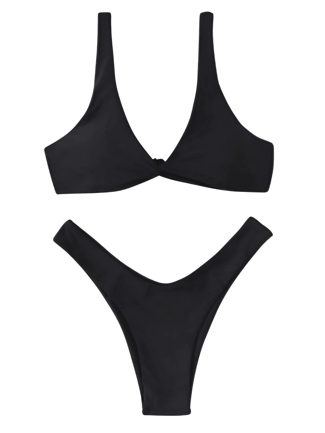 Black bikini set on a white background