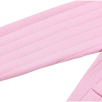 Thumbnail for Close-up of a pink cardigan with a gold button on a white background