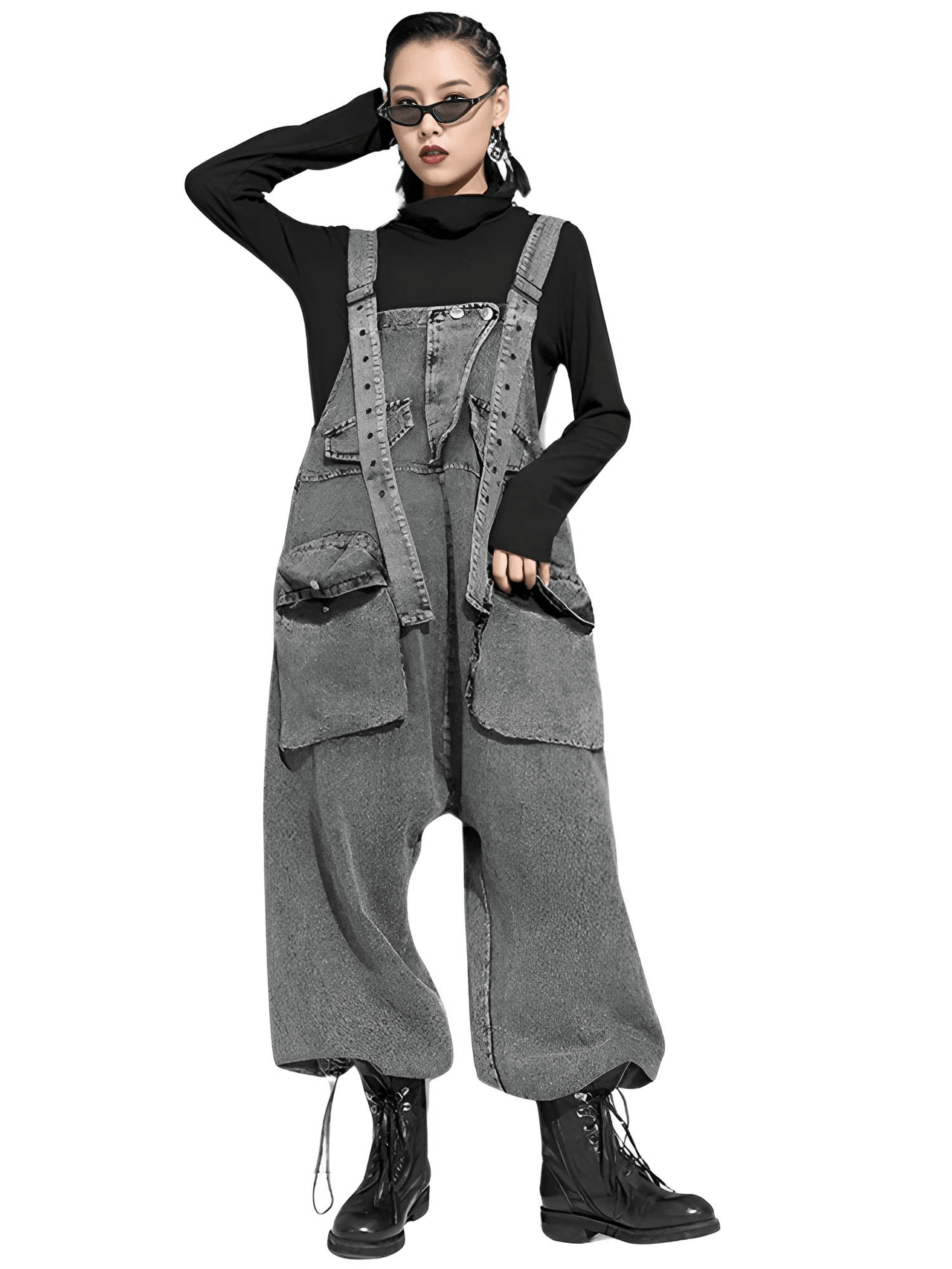 High Waist Women's Denim Overalls Black Pocket Trousers New Loose Fit Pants Women Fashion Spring Autumn -, Overalls , Drestiny , Australia, Black, Blue, Casual Pants, FR, Jeans, New Zealand, Overalls, United Kingdom, United States , Drestiny , www.shopdrestiny.com