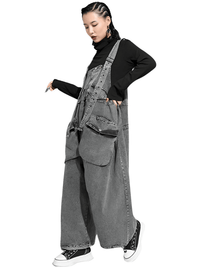 Thumbnail for High Waist Women's Denim Overalls Black Pocket Trousers New Loose Fit Pants Women Fashion Spring Autumn -, Overalls , Drestiny , Australia, Black, Blue, Casual Pants, FR, Jeans, New Zealand, Overalls, United Kingdom, United States , Drestiny , www.shopdrestiny.com