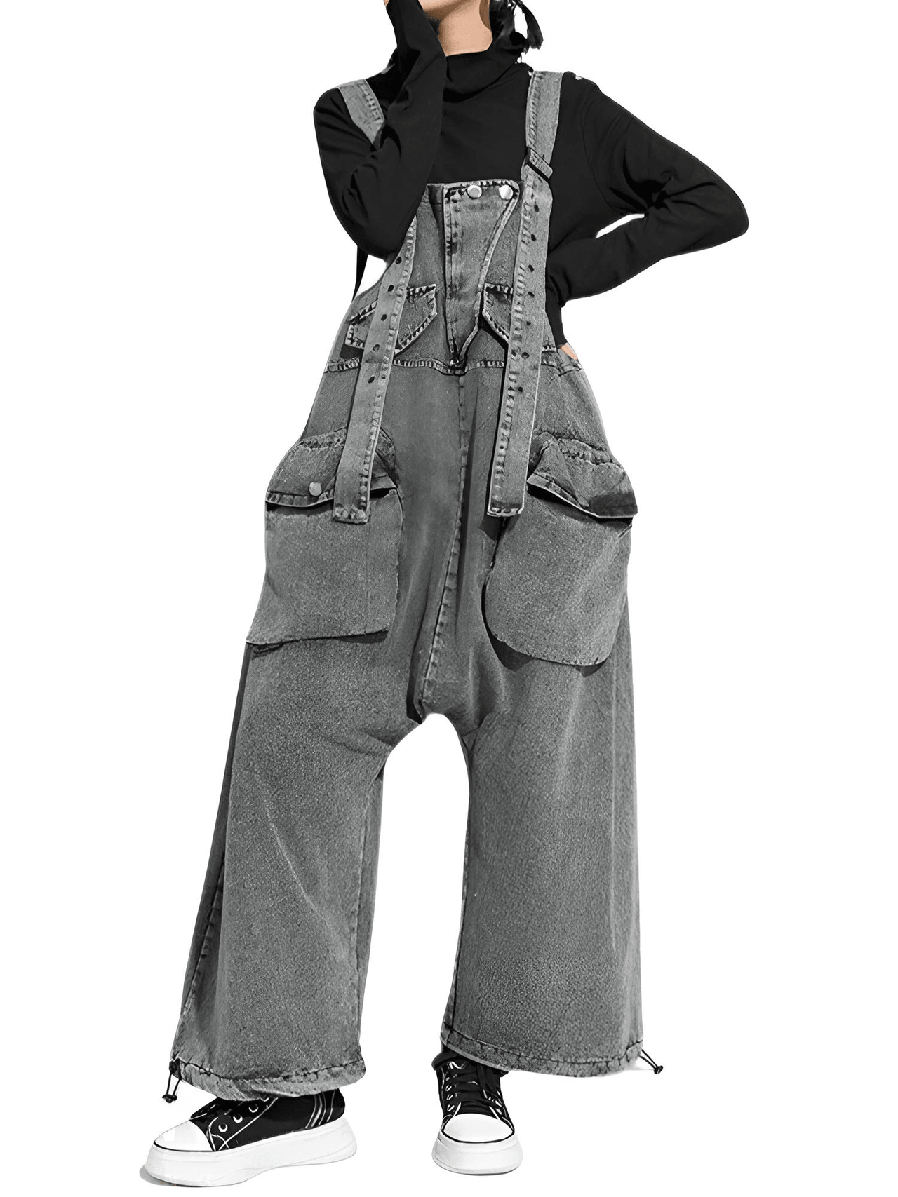 High Waist Women's Denim Overalls Black Pocket Trousers New Loose Fit Pants Women Fashion Spring Autumn -, Overalls , Drestiny , Australia, Black, Blue, Casual Pants, FR, Jeans, New Zealand, Overalls, United Kingdom, United States , Drestiny , www.shopdrestiny.com