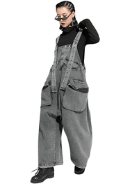 Thumbnail for High Waist Women's Denim Overalls Black Pocket Trousers New Loose Fit Pants Women Fashion Spring Autumn -, Overalls , Drestiny , Australia, Black, Blue, Casual Pants, FR, Jeans, New Zealand, Overalls, United Kingdom, United States , Drestiny , www.shopdrestiny.com