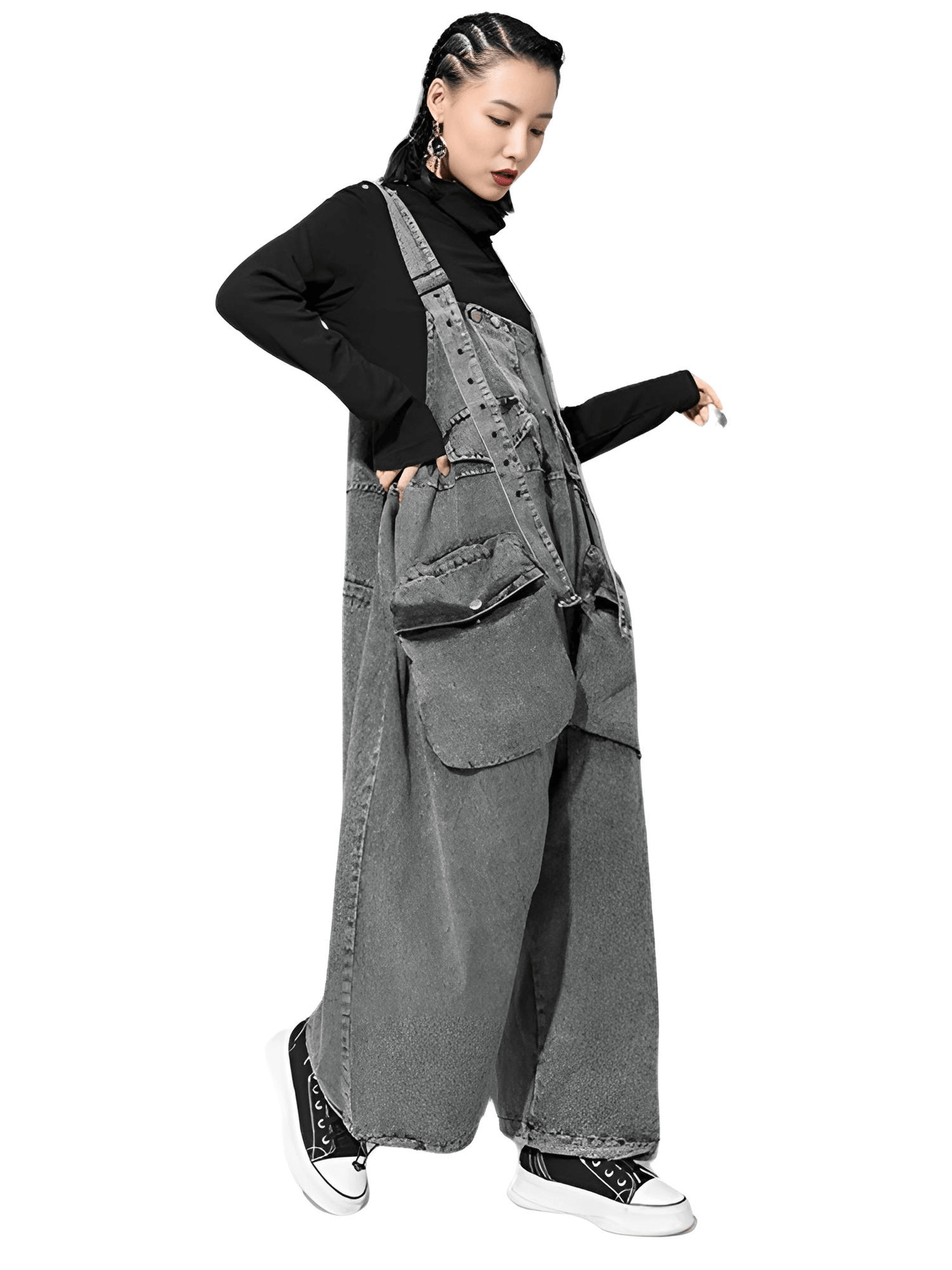High Waist Women's Denim Overalls Black Pocket Trousers New Loose Fit Pants Women Fashion Spring Autumn -, Overalls , Drestiny , Australia, Black, Blue, Casual Pants, FR, Jeans, New Zealand, Overalls, United Kingdom, United States , Drestiny , www.shopdrestiny.com
