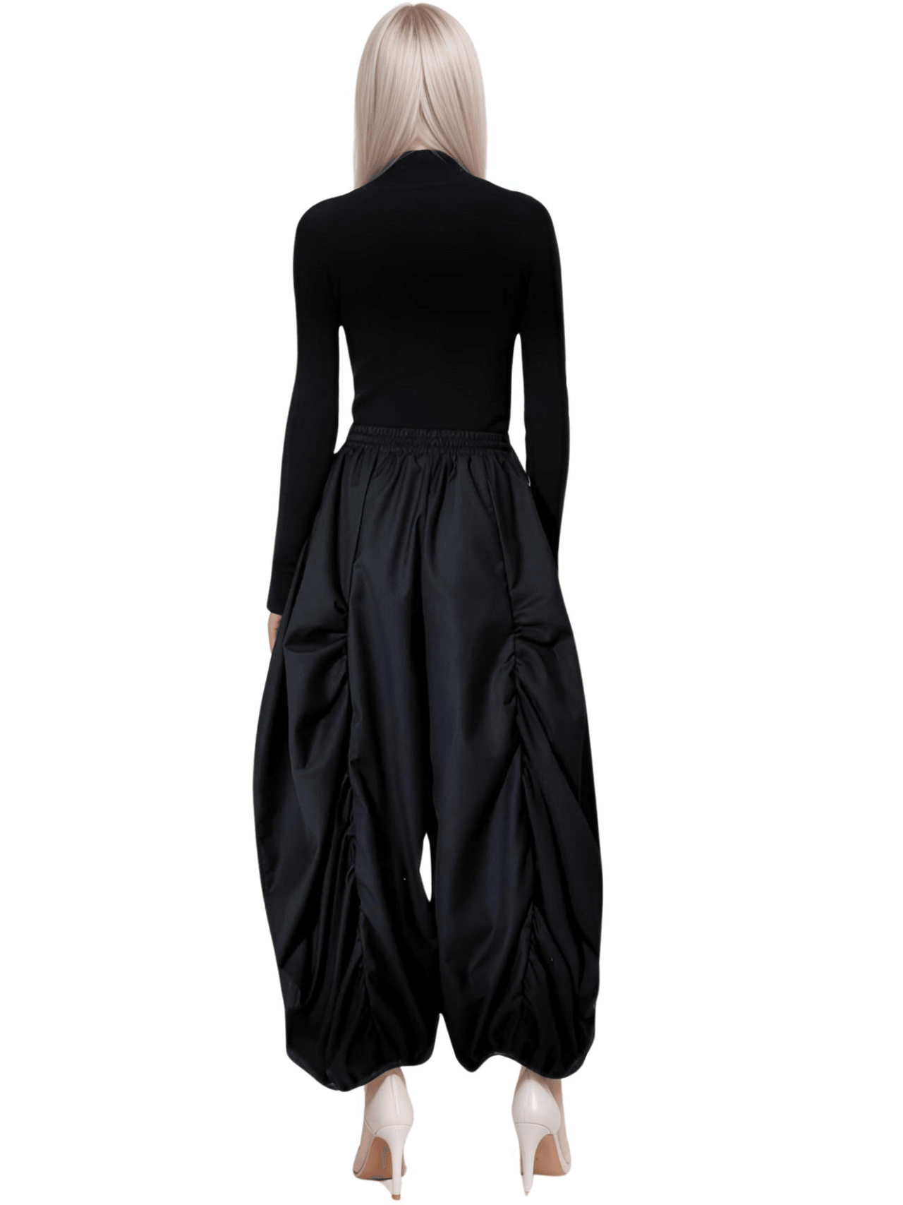 High Waist Black Wide Leg Arc Ankle Length Pants New Loose Trousers Women Fashion, black high waisted pants for women, Drestiny, black women's pants, Casual Pants, Dress Pants, Women's Dress Pants, United States, Australia, New Zealand, United Kingdom, 
black dress pants for women, Black, M, L, shopdrestiny.com