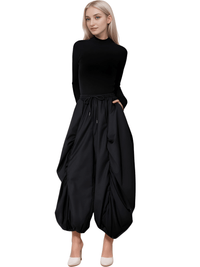 Thumbnail for High Waist Black Wide Leg Arc Ankle Length Pants New Loose Trousers Women Fashion, black high waisted pants for women, Drestiny, black women's pants, Casual Pants, Dress Pants, Women's Dress Pants, United States, Australia, New Zealand, United Kingdom, 
black dress pants for women, Black, M, L, shopdrestiny.com