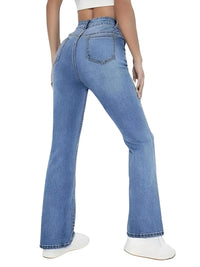 Thumbnail for High Waist Denim Jeans For Women - Women's Hot Jeans, Jeans, Drestiny, Casual Pants, XS, S, M, L, XL, XXL, United States, USA, Canada, Australia, New Zealand, United Kingdom, UK, Light Blue, 2, 4, 6, 8, 10, 12, 14, high waisted jeans, womens high rise jeans, denim high waist, best high waisted jeans, high waist boot cut jeans, shopdrestiny.com