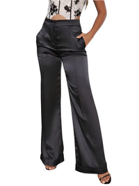 Thumbnail for High Waist Women's Flare Leg Satin Pants Elegant Luxury Elegant Spring and Autumn Pants For Women -, Pants , Drestiny , Australia, Black, Blue, Canada, Casual Pants, Dark Green, Deep Pink, Dress Pants, Fuchsia, Green, L, M, New Zealand, Purple, S, United Kingdom, United States, Wine Red, XL, XS, XXL , Drestiny , www.shopdrestiny.com