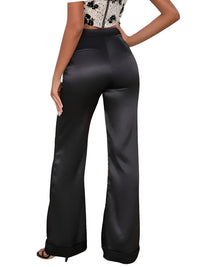 Thumbnail for High Waist Women's Flare Leg Satin Pants Elegant Luxury Elegant Spring and Autumn Pants For Women -, Pants , Drestiny , Australia, Black, Blue, Canada, Casual Pants, Dark Green, Deep Pink, Dress Pants, Fuchsia, Green, L, M, New Zealand, Purple, S, United Kingdom, United States, Wine Red, XL, XS, XXL , Drestiny , www.shopdrestiny.com