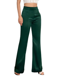 Thumbnail for High Waist Women's Flare Leg Satin Pants Elegant Luxury Elegant Spring and Autumn Pants For Women -, Pants , Drestiny , Australia, Black, Blue, Canada, Casual Pants, Dark Green, Deep Pink, Dress Pants, Fuchsia, Green, L, M, New Zealand, Purple, S, United Kingdom, United States, Wine Red, XL, XS, XXL , Drestiny , www.shopdrestiny.com