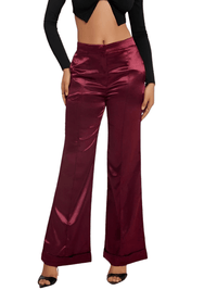 Thumbnail for High Waist Women's Flare Leg Satin Pants Elegant Luxury Elegant Spring and Autumn Pants For Women -, Pants , Drestiny , Australia, Black, Blue, Canada, Casual Pants, Dark Green, Deep Pink, Dress Pants, Fuchsia, Green, L, M, New Zealand, Purple, S, United Kingdom, United States, Wine Red, XL, XS, XXL , Drestiny , www.shopdrestiny.com