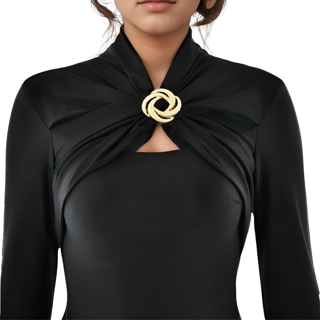 Hollow Out Long Sleeve Sexy Maxi Dress For Women Autumn Winter Metal Buckle Ruched Slit Long Dress Elegant, Drestiny, Maxi Dresses, Ankle Length Dresses, Brown Dresses, Long Sleeves, Long Sleeve Dresses, United States, Canada, Australia, New Zealand, United Kingdom, S, M, L, Brown, Dark Brown, Green Dresses, Green, Black Dresses, Black, Khaki, Khaki Dresses, 4, 6, 8, 10, shopdrestiny.com