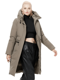 Thumbnail for ICEbear Women's Long Winter Jacket With Big Pockets -, Coats , Drestiny , Australia, Beige, Black, Canada, Coats, Green, Grey, L, Light Brown, M, New Zealand, United Kingdom, United States, XL, XXL, XXXL , Drestiny , www.shopdrestiny.com