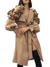 Thumbnail for Black Khaki Long Trench Coat Women's Belt Elegant Chic Stylish Luxury Clothes Runway Fashion -, Coat , Drestiny , Australia, Black, Canada, Coats, Khaki, L, M, New Zealand, S, Trench Coats, United Kingdom, United States, XL, XXL , Drestiny , www.shopdrestiny.com