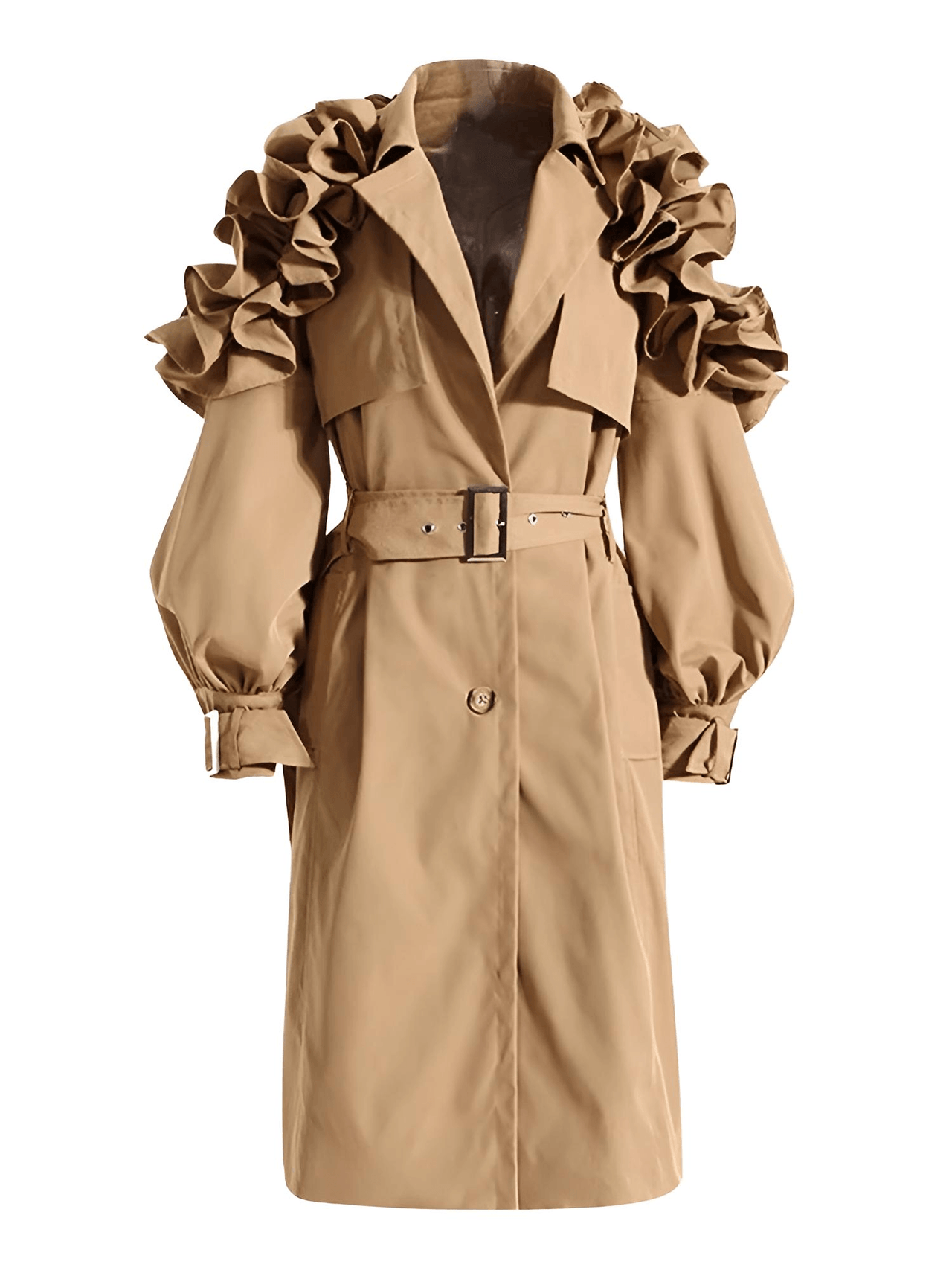Black Khaki Long Trench Coat Women's Belt Elegant Chic Stylish Luxury Clothes Runway Fashion -, Coat , Drestiny , Australia, Black, Canada, Coats, Khaki, L, M, New Zealand, S, Trench Coats, United Kingdom, United States, XL, XXL , Drestiny , www.shopdrestiny.com