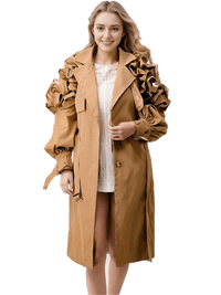 Thumbnail for Black Khaki Long Trench Coat Women's Belt Elegant Chic Stylish Luxury Clothes Runway Fashion -, Coat , Drestiny , Australia, Black, Canada, Coats, Khaki, L, M, New Zealand, S, Trench Coats, United Kingdom, United States, XL, XXL , Drestiny , www.shopdrestiny.com