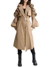 Thumbnail for Black Khaki Long Trench Coat Women's Belt Elegant Chic Stylish Luxury Clothes Runway Fashion -, Coat , Drestiny , Australia, Black, Canada, Coats, Khaki, L, M, New Zealand, S, Trench Coats, United Kingdom, United States, XL, XXL , Drestiny , www.shopdrestiny.com