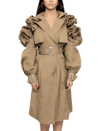 Thumbnail for Black Khaki Long Trench Coat Women's Belt Elegant Chic Stylish Luxury Clothes Runway Fashion -, Coat , Drestiny , Australia, Black, Canada, Coats, Khaki, L, M, New Zealand, S, Trench Coats, United Kingdom, United States, XL, XXL , Drestiny , www.shopdrestiny.com