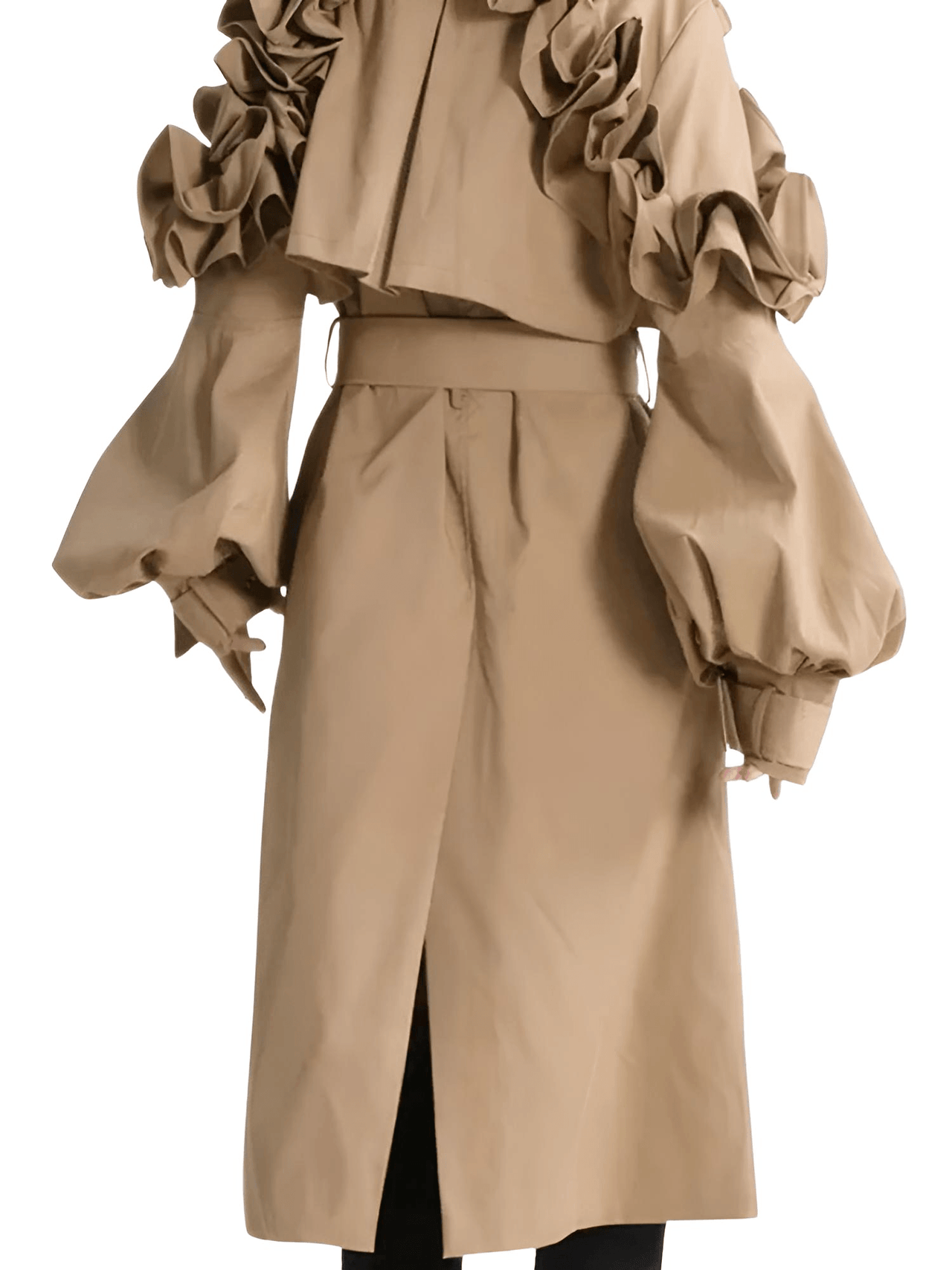 Black Khaki Long Trench Coat Women's Belt Elegant Chic Stylish Luxury Clothes Runway Fashion -, Coat , Drestiny , Australia, Black, Canada, Coats, Khaki, L, M, New Zealand, S, Trench Coats, United Kingdom, United States, XL, XXL , Drestiny , www.shopdrestiny.com