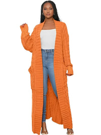 Thumbnail for Knit Women's Extra Long Cardigan With Pockets