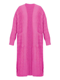 Thumbnail for Extra Long Pink Cardigan