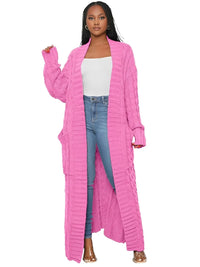 Thumbnail for Knit Women's Extra Long Cardigan With Pockets -, Cardigans , Drestiny , 4XL, 5XL, Apricot, Australia, Black, Cardigans, Deep Pink, Green, Grey, New Zealand, Orange, Red, Sweaters, United Kingdom, United States, XL, XXL, XXXL, Yellow , Drestiny , www.shopdrestiny.com
