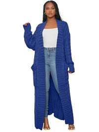 Thumbnail for Knit Women's Extra Long Cardigan With Pockets