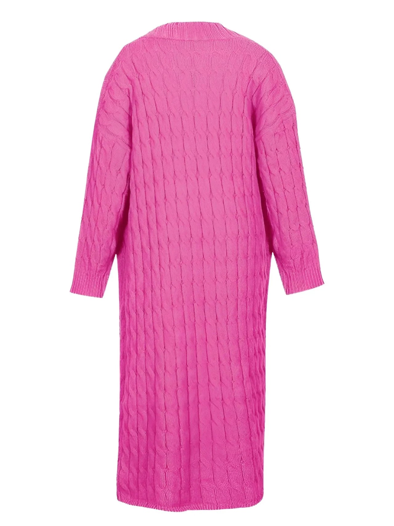 Knit Women's Extra Long Cardigan With Pockets -, Cardigans , Drestiny , 4XL, 5XL, Apricot, Australia, Black, Cardigans, Deep Pink, Green, Grey, New Zealand, Orange, Red, Sweaters, United Kingdom, United States, XL, XXL, XXXL, Yellow , Drestiny , www.shopdrestiny.com