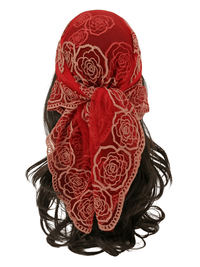 Thumbnail for Lace Square Bandana Scarves Style Rock Embroidery Floral Headband Net See Through Headscarf