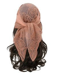 Thumbnail for Lace Square Bandana Scarves Style Rock Embroidery Floral Headband Net See Through Headscarf