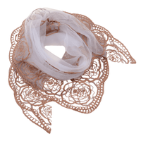 Thumbnail for Lace Square Bandana Scarves Style Rock Embroidery Floral Headband Net See Through Headscarf