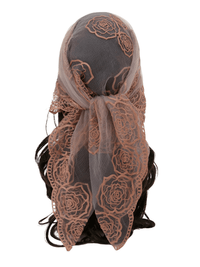 Thumbnail for Lace Square Bandana Scarves Style Rock Embroidery Floral Headband Net See Through Headscarf