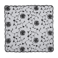 Thumbnail for Lace Square Bandana Scarves Style Rock Embroidery Floral Headband Net See Through Headscarf