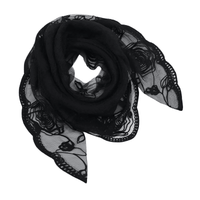 Thumbnail for Lace Square Bandana Scarves Style Rock Embroidery Floral Headband Net See Through Headscarf