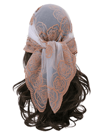 Thumbnail for Lace Square Bandana Scarves Style Rock Embroidery Floral Headband Net See Through Headscarf