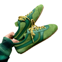 Thumbnail for Women's Casual Leather Sneakers Designer Training Shoes Patchwork Lace-Up Sneakers Leather Flat Women's Shoes -, Shoes , Drestiny , Australia, Brown, Canada, Coffee, Dark Brown, Flats, FR, Green, New Zealand, Silver, Sneakers, United Kingdom, United States, White, Yellow, Red, Pink, Black, Dark Red, Leopard Print, Yellow, Drestiny, women's leather sneakers, designer leather sneakers women, black leather sneakers women, white leather sneakers women, leather sneakers women casual, www.shopdrestiny.com