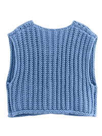 Thumbnail for Sleeveless Crop Sweater Vest Solid Loose Casual Sweater Vest Cable Knit Sweater Vest For Women -, Vests , Drestiny , Australia, Black, Brown, Canada, Cardigans, Dark Blue, Dark Brown, Green, L, Light Blue, M, Navy, New Zealand, Off White, Olive Green, Purple, Red, S, Sleeveless, Sweater Vests, Sweaters, United Kingdom, United States, Vests, White, Yellow , Drestiny , www.shopdrestiny.com