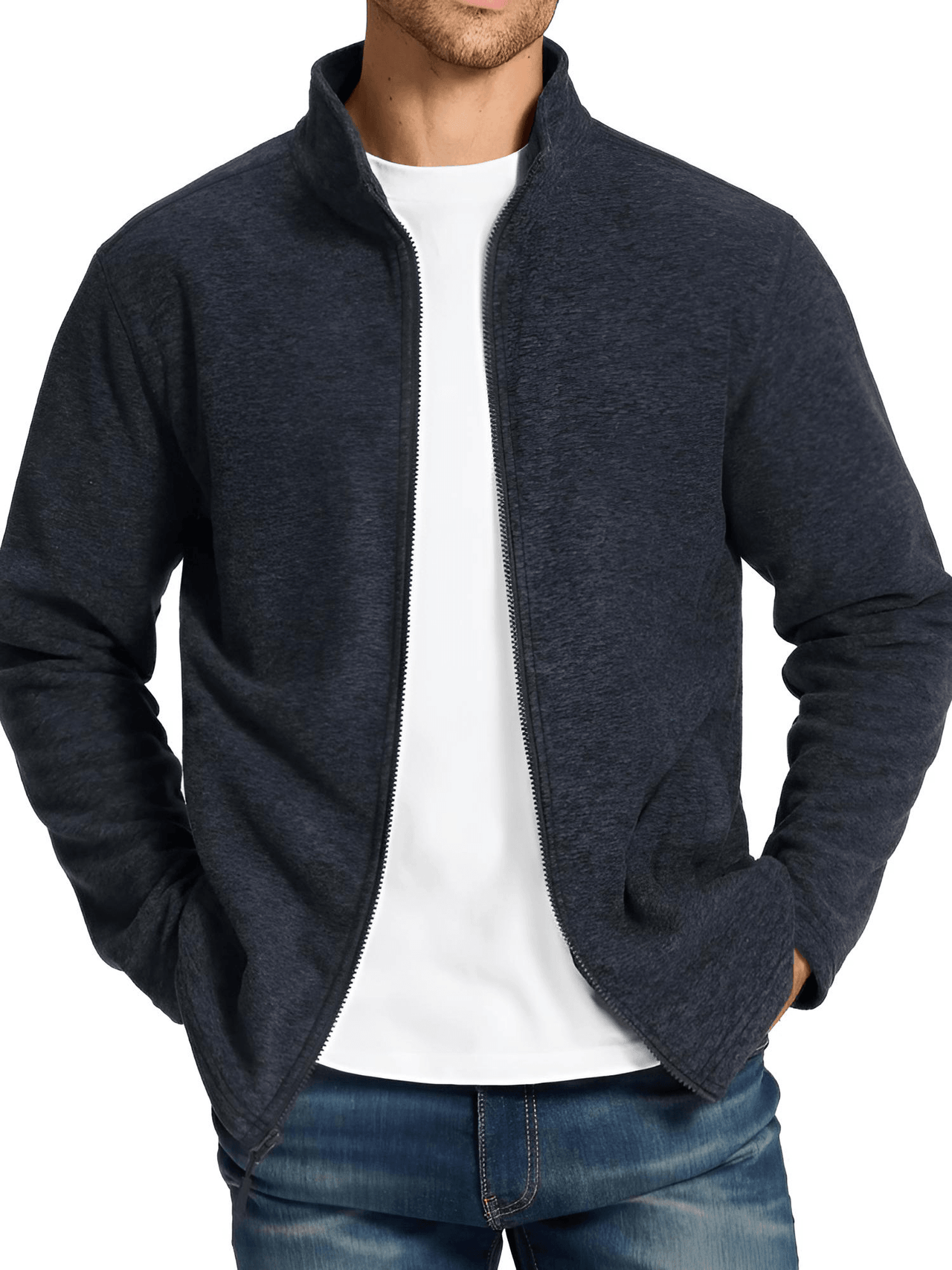 Lightweight Full Zip Fleece Jackets For Men - In 16 Colors! -, Jacket , Drestiny , 4XL, Army Green, Australia, Beige, Black, Dark Blue, Dark Green, Dark Grey, FR, Grey Blue, Jackets, L, Light Blue, Light Grey, M, Mid Blue, Peacock Blue, Pink, Sea Blue, United Kingdom, United States, Water Blue, Wine Red, XL, XXL, XXXL, Yellow , Drestiny , www.shopdrestiny.com
