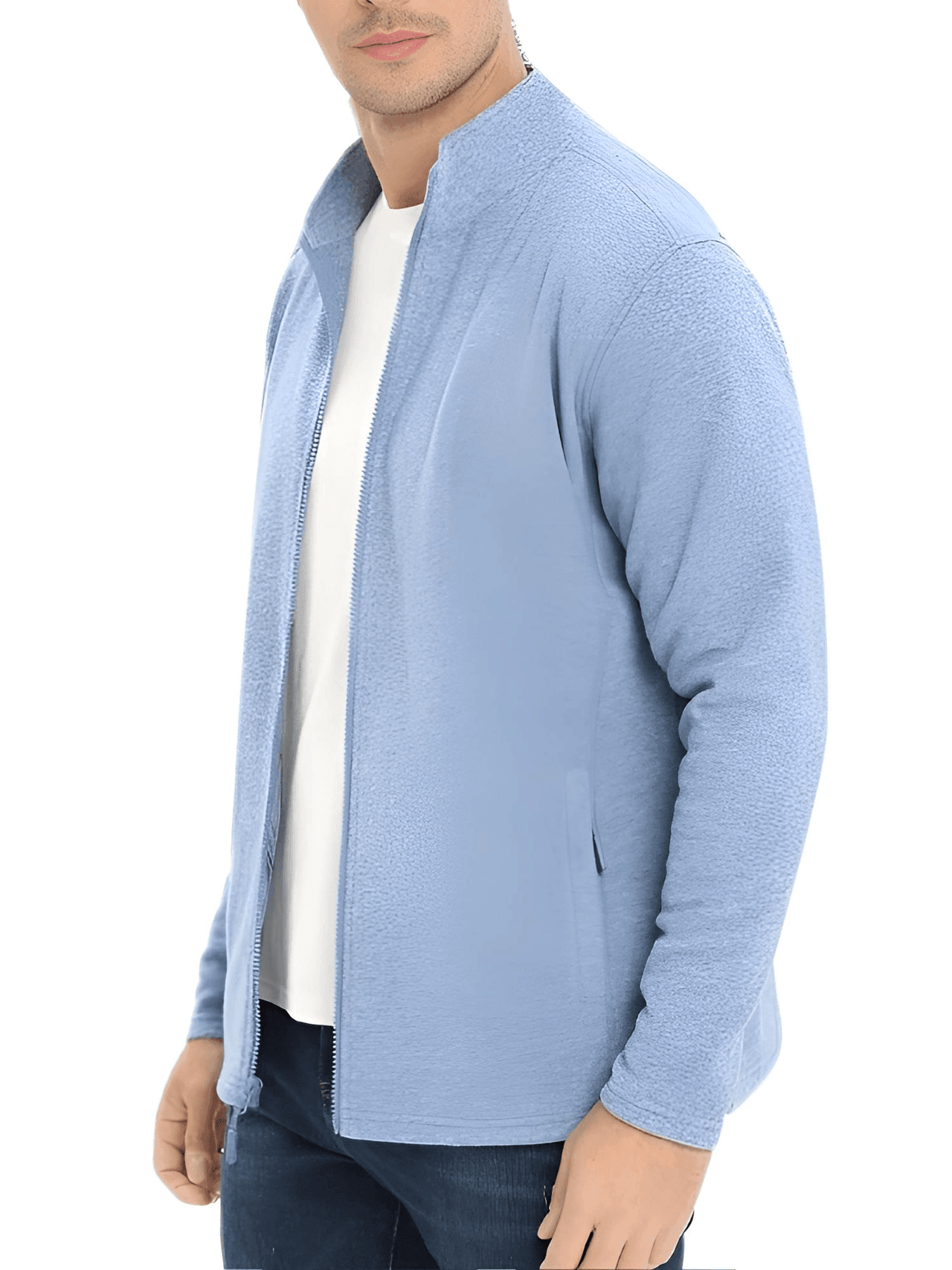 Lightweight Full Zip Fleece Jackets For Men - In 16 Colors! -, Jacket , Drestiny , 4XL, Army Green, Australia, Beige, Black, Dark Blue, Dark Green, Dark Grey, FR, Grey Blue, Jackets, L, Light Blue, Light Grey, M, Mid Blue, Peacock Blue, Pink, Sea Blue, United Kingdom, United States, Water Blue, Wine Red, XL, XXL, XXXL, Yellow , Drestiny , www.shopdrestiny.com