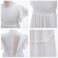 Thumbnail for Long Girl's Lace Floral Dress, Drestiny, Dresses, Ankle-Length Dresses, Maxi Dresses, Short Sleeves, 4Y, 6Y, 8Y, 10Y, 12Y, 14Y, United States, USA, Canada, Australia, New Zealand, United Kingdom, UK, White, Wine Red, Pink Champagne, Berry, Olive Green, girls summer dresses, flower girl dresses, summer dresses for girls ages 4-14, white summer dress girl, shopdrestiny.com