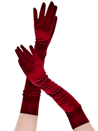 Thumbnail for Long Velvet Dinner Dress Gloves For Women -, Gloves , Drestiny , Australia, Black, Canada, Dark Red, Gender_Women, Gloves, Green, New Zealand, Red, United Kingdom, United States, Wine Red , Drestiny , www.shopdrestiny.com