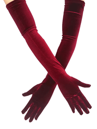 Thumbnail for Long Velvet Dinner Dress Gloves For Women -, Gloves , Drestiny , Australia, Black, Canada, Dark Red, Gender_Women, Gloves, Green, New Zealand, Red, United Kingdom, United States, Wine Red , Drestiny , www.shopdrestiny.com