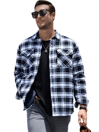 Thumbnail for Men's Long Sleeve Quilted Lined Flannel Shirt Jackets -, Shirts , Drestiny , 4XL, Australia, Black, Blue, Coats, Dark Blue, Dark Green, Grey, Jackets, L, M, Navy, Orange, Red, United Kingdom, United States, White, XL, XXL, XXXL, Yellow , Drestiny , www.shopdrestiny.com