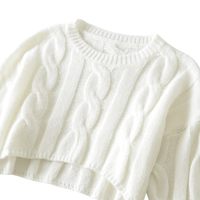Thumbnail for Long Sleeve Top Women's Fashion Cropped Sweater Preppy Pullover Short Sweater, Drestiny, Sweaters, Crop Sweaters, Pullovers, Crop Tops, S, M, United States, Australia, New Zealand, United Kingdom, Long Sleeves, Black, Grey, Red, Sky Blue, White, shopdrestiny.com