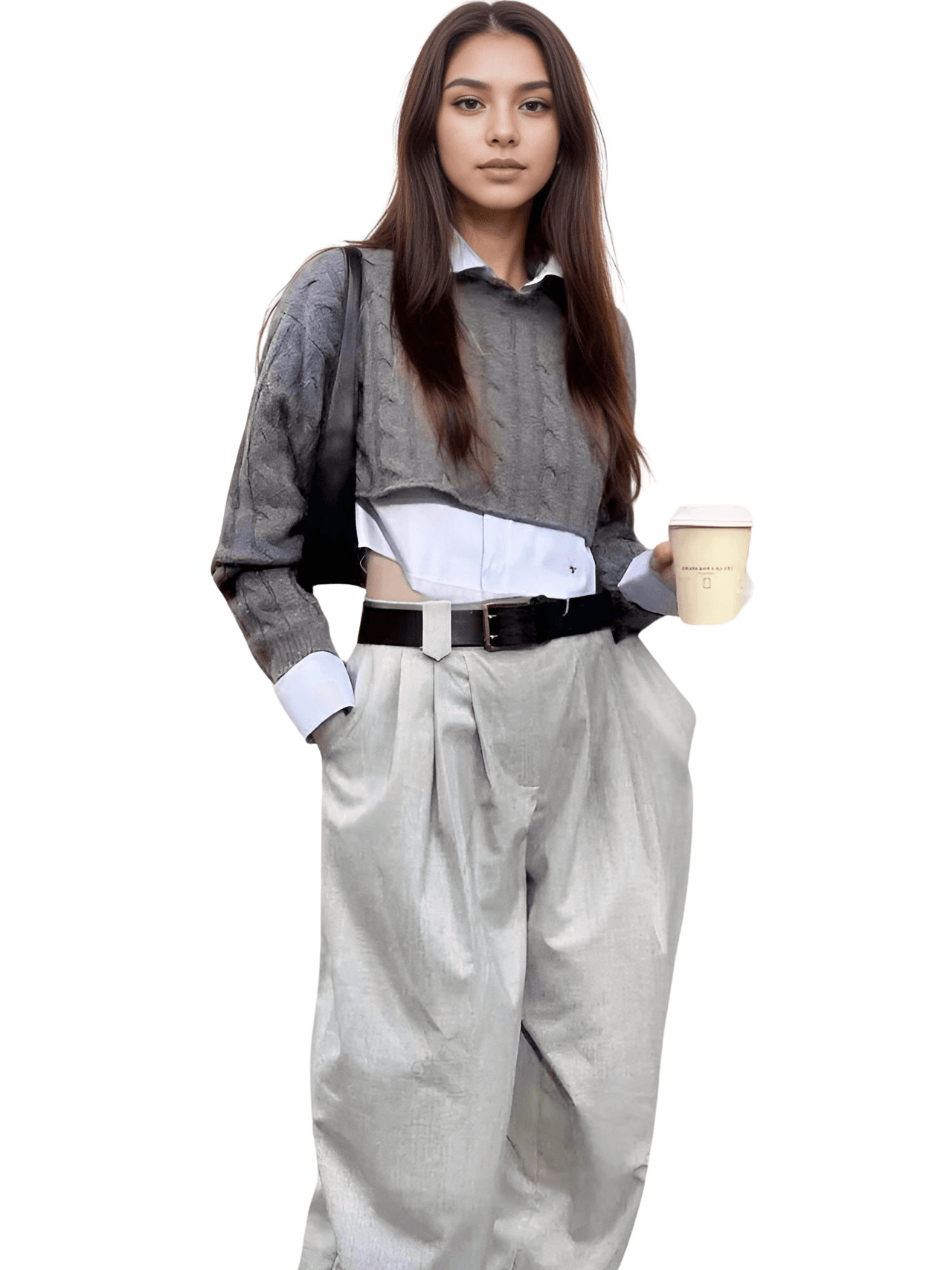 Long Sleeve Top Women's Fashion Cropped Sweater Preppy Pullover Short Sweater, Drestiny, Sweaters, Crop Sweaters, Pullovers, Crop Tops, S, M, United States, Australia, New Zealand, United Kingdom, Long Sleeves, Black, Grey, Red, Sky Blue, White, shopdrestiny.com