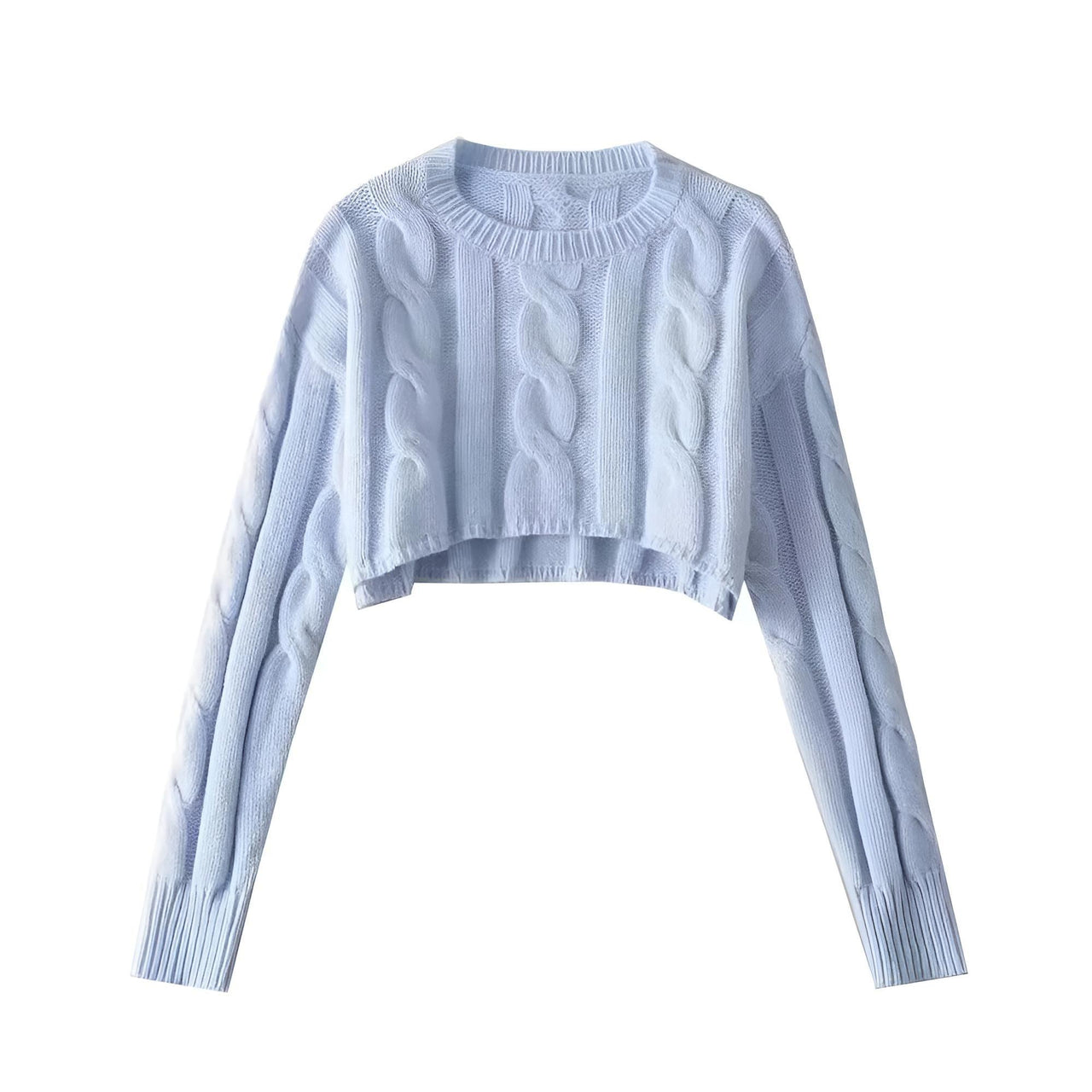 Long Sleeve Top Women's Fashion Cropped Sweater Preppy Pullover Short Sweater, Drestiny, Sweaters, Crop Sweaters, Pullovers, Crop Tops, S, M, United States, Australia, New Zealand, United Kingdom, Long Sleeves, Black, Grey, Red, Sky Blue, White, shopdrestiny.com