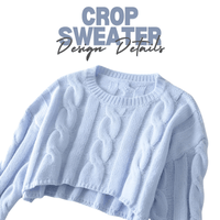 Thumbnail for Long Sleeve Top Women's Fashion Cropped Sweater Preppy Pullover Short Sweater, Drestiny, Sweaters, Crop Sweaters, Pullovers, Crop Tops, S, M, United States, Australia, New Zealand, United Kingdom, Long Sleeves, Black, Grey, Red, Sky Blue, White, shopdrestiny.com