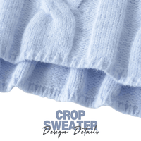 Thumbnail for Long Sleeve Top Women's Fashion Cropped Sweater Preppy Pullover Short Sweater, Drestiny, Sweaters, Crop Sweaters, Pullovers, Crop Tops, S, M, United States, Australia, New Zealand, United Kingdom, Long Sleeves, Black, Grey, Red, Sky Blue, White, shopdrestiny.com