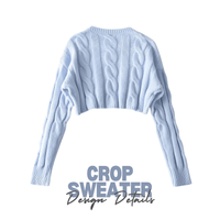 Thumbnail for Long Sleeve Top Women's Fashion Cropped Sweater Preppy Pullover Short Sweater, Drestiny, Sweaters, Crop Sweaters, Pullovers, Crop Tops, S, M, United States, Australia, New Zealand, United Kingdom, Long Sleeves, Black, Grey, Red, Sky Blue, White, shopdrestiny.com