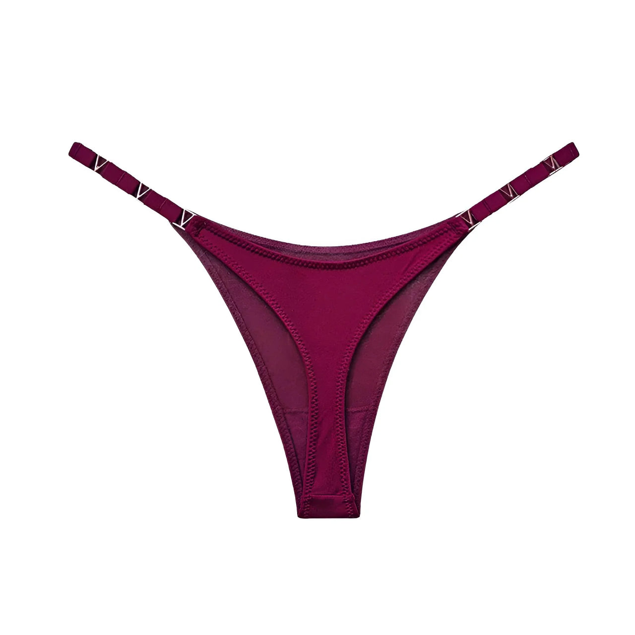 Wine red thong on a white background